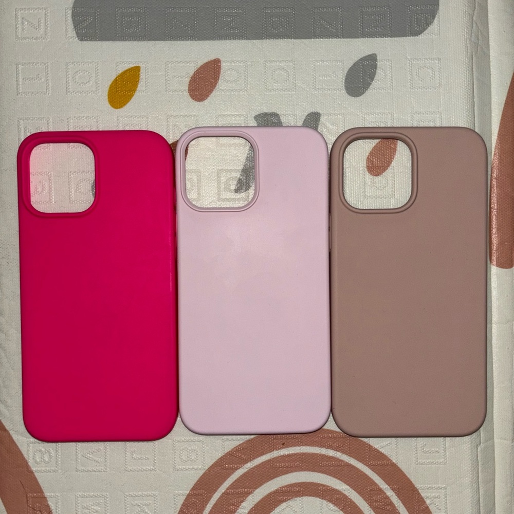 iPhone 13 Pro Max Pink Trio Silcone Cases